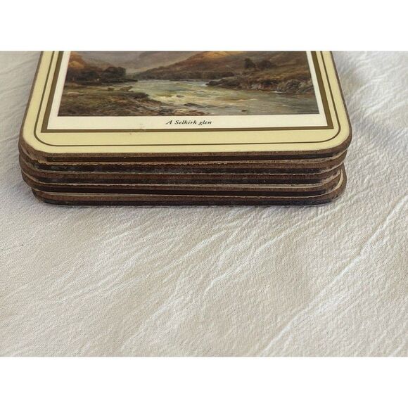 VTG PIMPERNEL Coasters ENGLAND Art Paintings Breanski Landscape Nature Set of 5 - Picture 3 of 13